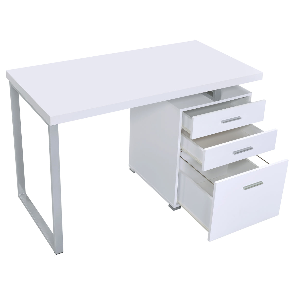 Brennan 47-Inch 3-Drawer Office Computer Desk, White