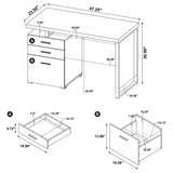 Brennan 47-Inch 3-Drawer Office Computer Desk, White