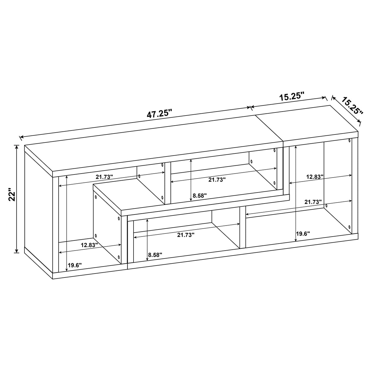 Velma White Multipurpose TV Stand and Bookshelf