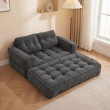 2 Seater Modular Corduroy Sofa With Chaise Lounge For Living Room