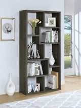 Theo 71-Inch 6-Shelf Bookshelf in Weathered Grey
