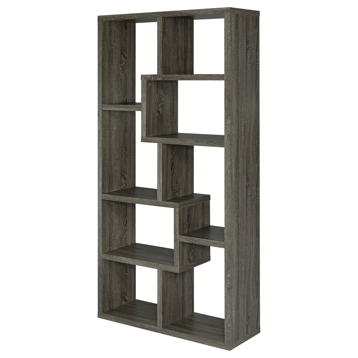 Theo 71-Inch 6-Shelf Bookshelf in Weathered Grey