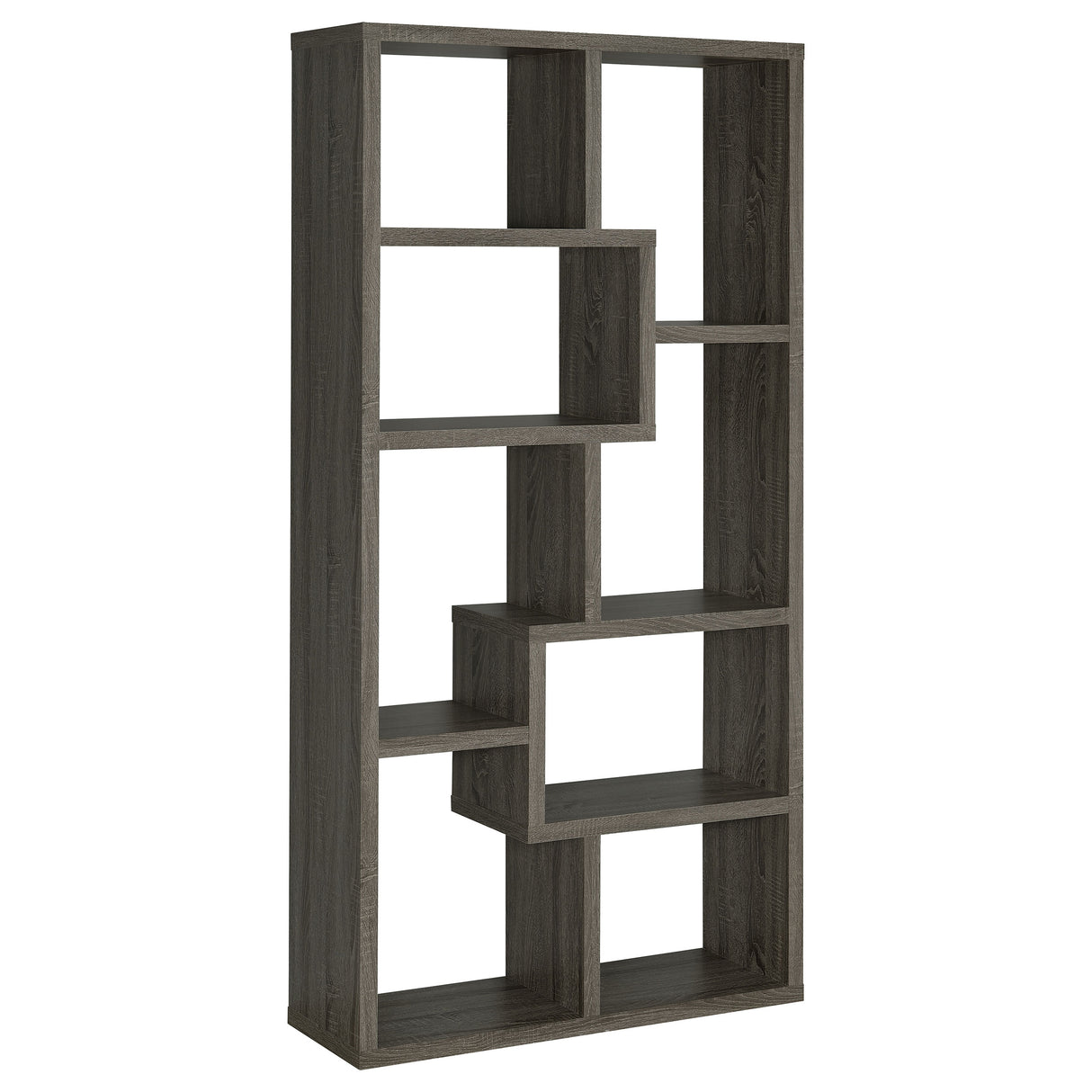 Theo 71-Inch 6-Shelf Bookshelf in Weathered Grey