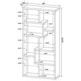 Theo 71-Inch 6-Shelf Bookshelf in Weathered Grey