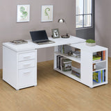Yvette 60-Inch L-Shape Computer Desk in White