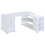 Yvette 60-Inch L-Shape Computer Desk in White
