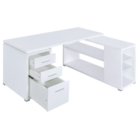 Yvette 60-Inch L-Shape Computer Desk in White