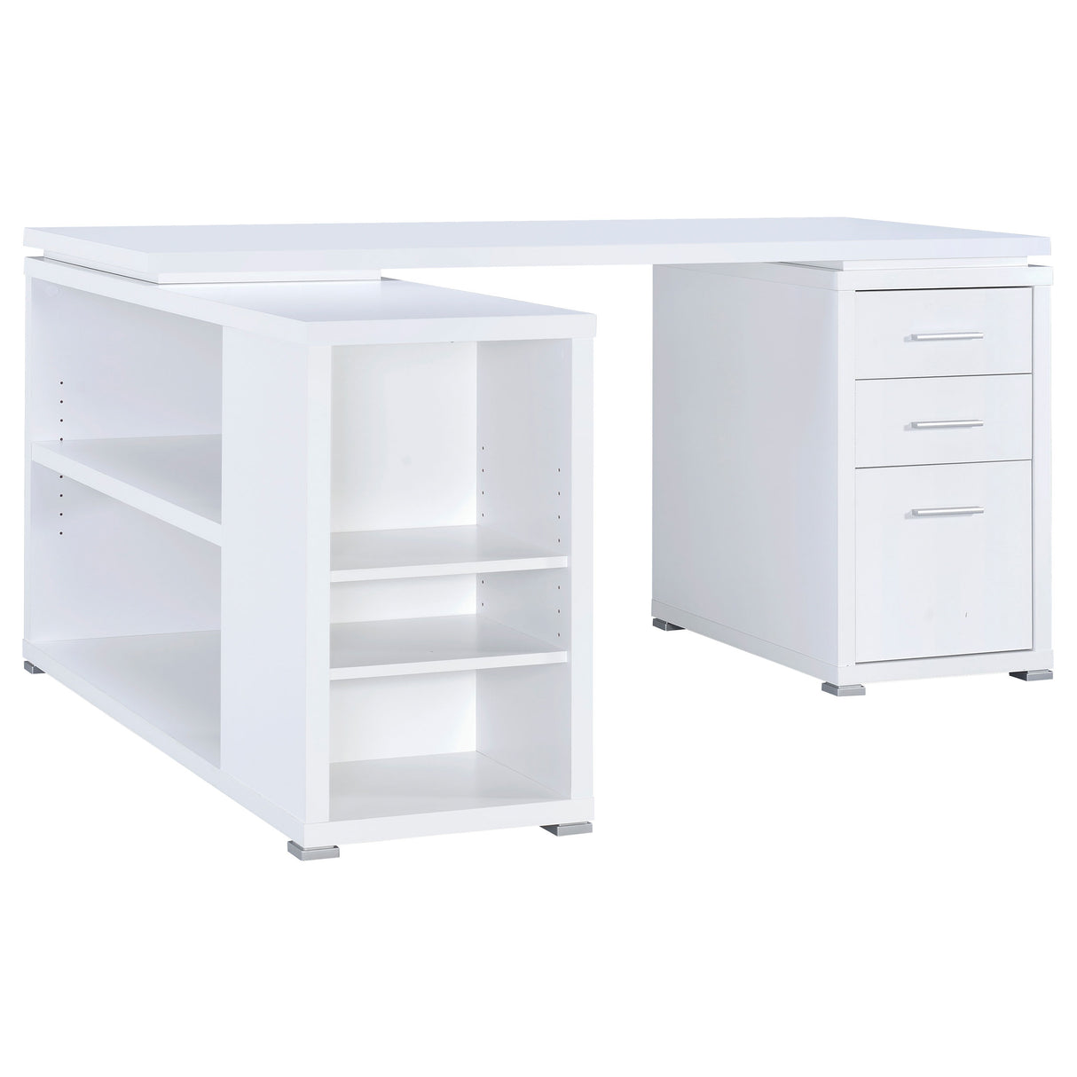Yvette 60-Inch L-Shape Computer Desk in White