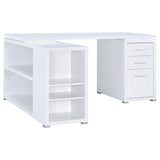 Yvette 60-Inch L-Shape Computer Desk in White