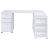 Yvette 60-Inch L-Shape Computer Desk in White