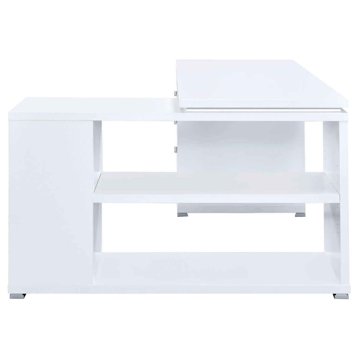 Yvette 60-Inch L-Shape Computer Desk in White
