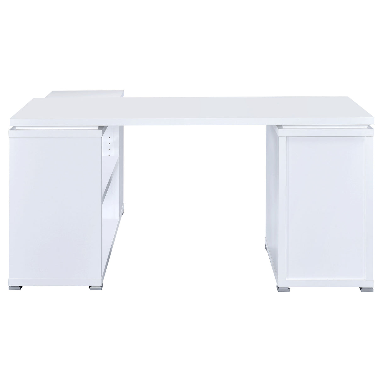 Yvette 60-Inch L-Shape Computer Desk in White