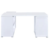 Yvette 60-Inch L-Shape Computer Desk in White