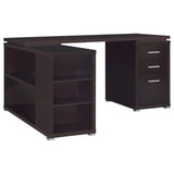Yvette 60-Inch L-Shape Computer Desk in Cappuccino
