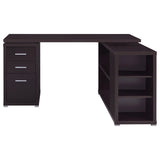Yvette 60-Inch L-Shape Computer Desk in Cappuccino