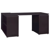 Yvette 60-Inch L-Shape Computer Desk in Cappuccino