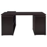 Yvette 60-Inch L-Shape Computer Desk in Cappuccino