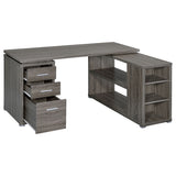 Yvette 60-Inch L-Shape Computer Desk, Weathered Grey