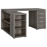 Yvette 60-Inch L-Shape Computer Desk, Weathered Grey