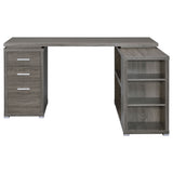 Yvette 60-Inch L-Shape Computer Desk, Weathered Grey