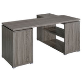 Yvette 60-Inch L-Shape Computer Desk, Weathered Grey