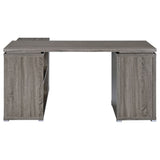 Yvette 60-Inch L-Shape Computer Desk, Weathered Grey