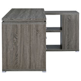 Yvette 60-Inch L-Shape Computer Desk, Weathered Grey