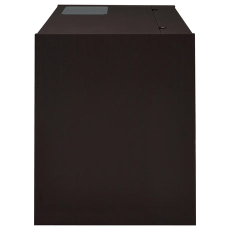 Halston 47-inch 2-Drawer Office Desk with Cabinet Cappuccino