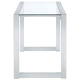 Hartford 47-Inch Glass Top Writing Desk Chrome