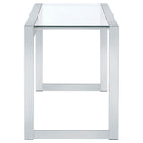Hartford 47-Inch Glass Top Writing Desk Chrome
