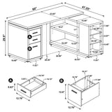 Yvette 60-Inch L-Shape Computer Desk in Mango
