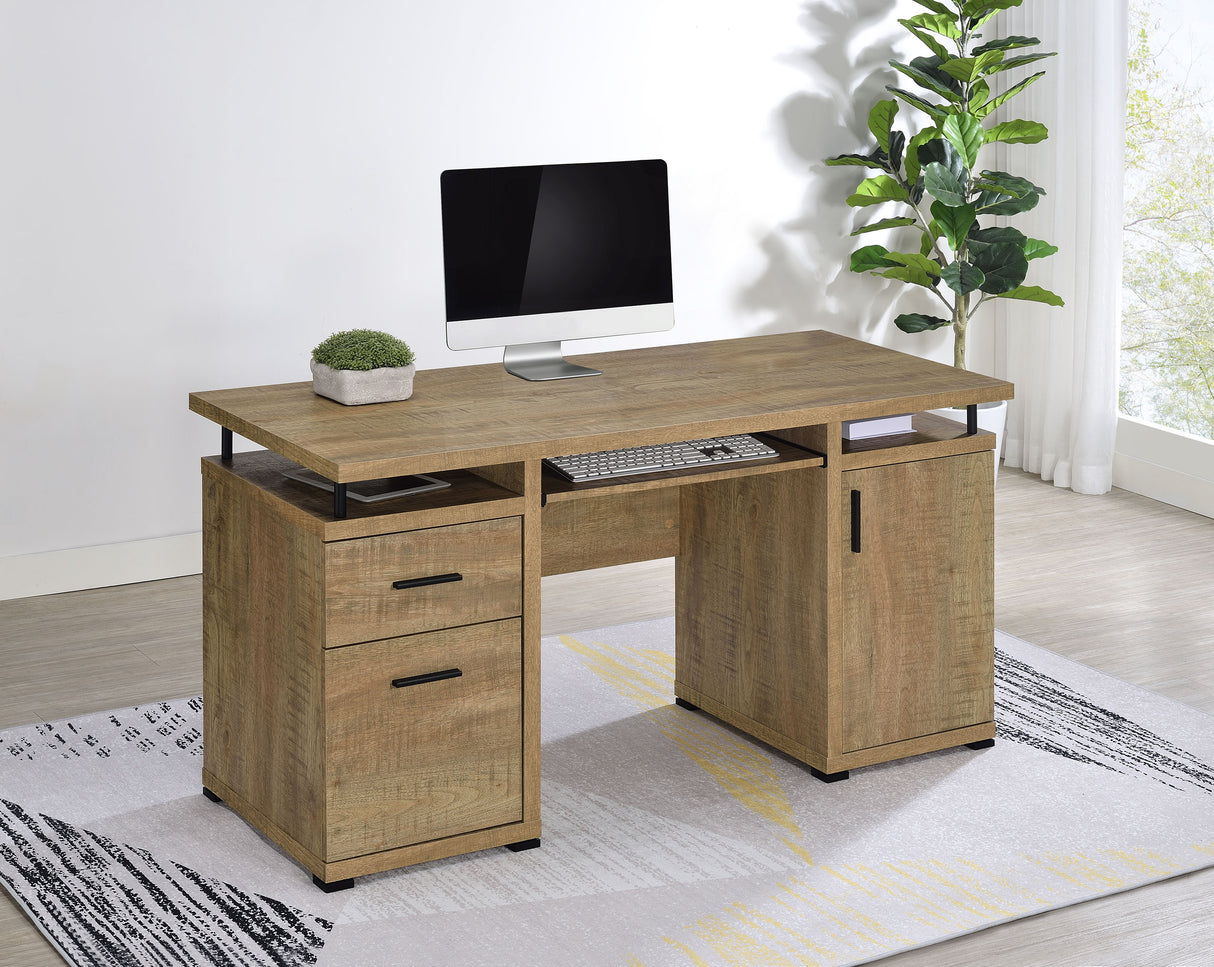 Tracy 55-Inch 2-Drawer Office Computer Desk, Mango