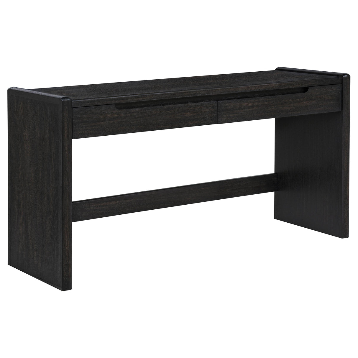 Leandro 2-Drawer Writing Desk in Burnished Black