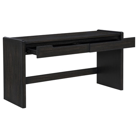Leandro 2-Drawer Writing Desk in Burnished Black