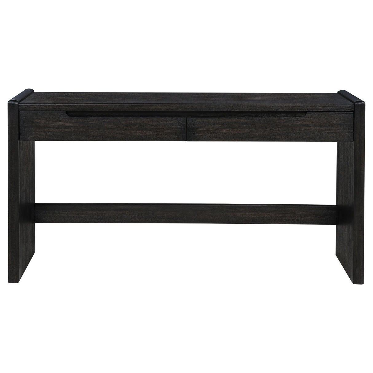 Leandro 2-Drawer Writing Desk in Burnished Black