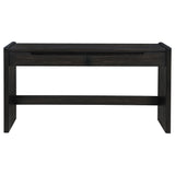 Leandro 2-Drawer Writing Desk in Burnished Black