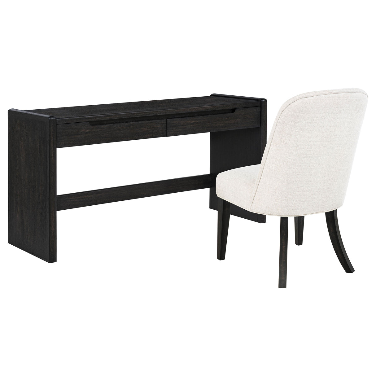 Leandro 2-Drawer Writing Desk in Burnished Black
