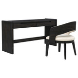 Leandro 2-Drawer Writing Desk in Burnished Black