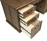Altidore 68-Inch 7-Drawer Executive Desk in Distressed Brown