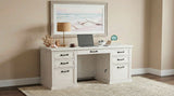 Altidore 68" 7-Drawer Executive Desk in Distressed White