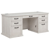 Altidore 68" 7-Drawer Executive Desk in Distressed White