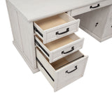 Altidore 68" 7-Drawer Executive Desk in Distressed White