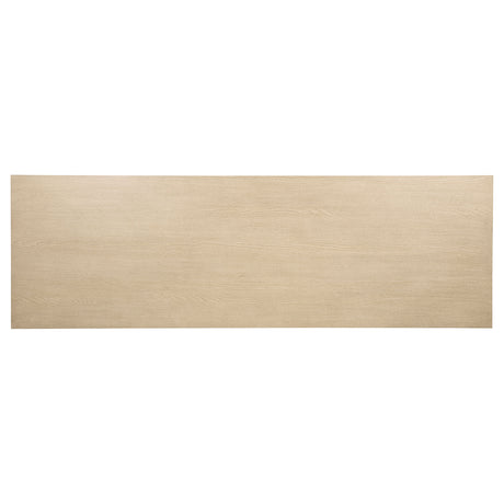 Harkes 75-Inch Computer Desk with Drawers, Light Elm