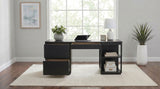 Harkes 75" 3-Drawer Computer Desk with Adjustable Shelf, Coffee Bean