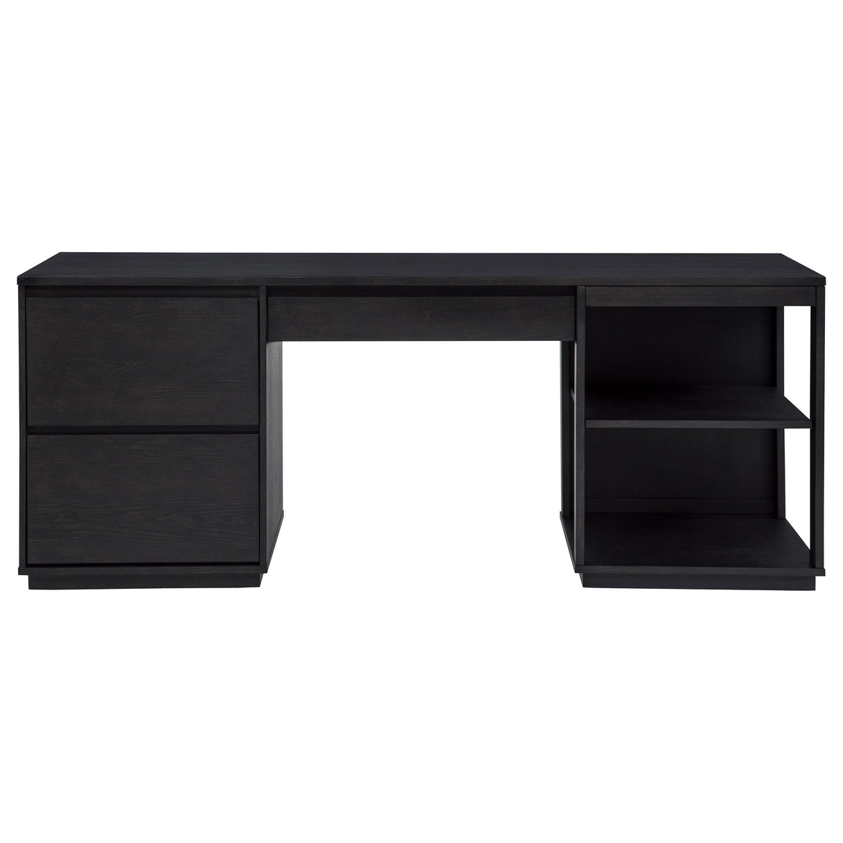 Harkes 75" 3-Drawer Computer Desk with Adjustable Shelf, Coffee Bean