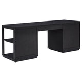 Harkes 75" 3-Drawer Computer Desk with Adjustable Shelf, Coffee Bean