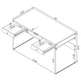 Dobrev 48-Inch 2-Drawer Writing Desk in White High Gloss