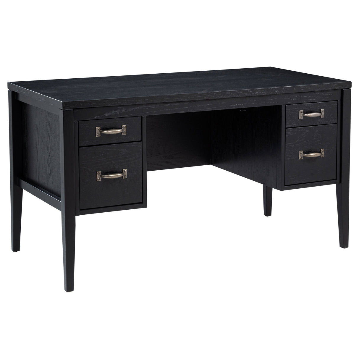 Graham 54-Inch Black Lift Top Computer Desk with 4 Drawers