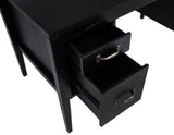 Graham 54-Inch Black Lift Top Computer Desk with 4 Drawers