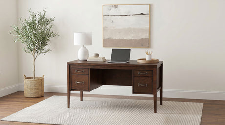 Graham 54" Lift Top Computer Desk with 4 Drawers, Chocolate